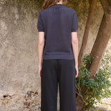 James Open Knit Polo, Grey