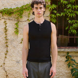 Ivan Fitted Knit Tank, Black
