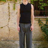Ivan Fitted Knit Tank, Black