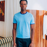 Brando T-Shirt, Sky Blue Ringer