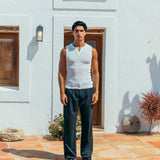 Ivan Fitted Knit Tank, White