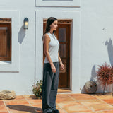 Ivan Fitted Knit Tank, White