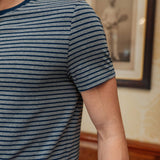 Brando Stripe T-Shirt, Grey/Navy