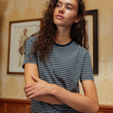 Brando Stripe T-Shirt, Grey/Navy