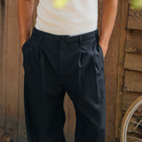Dylan Wool Trousers, Black
