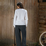 Ezra Ribbed Henley, White
