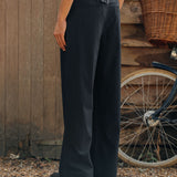 Gerard Pinstripe Trousers, Black