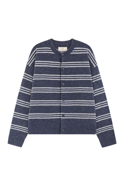 Noah Striped Cardigan | Blue/Grey - 33mm